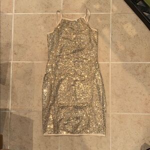 SHEIN Gold Sequin Youth Dress